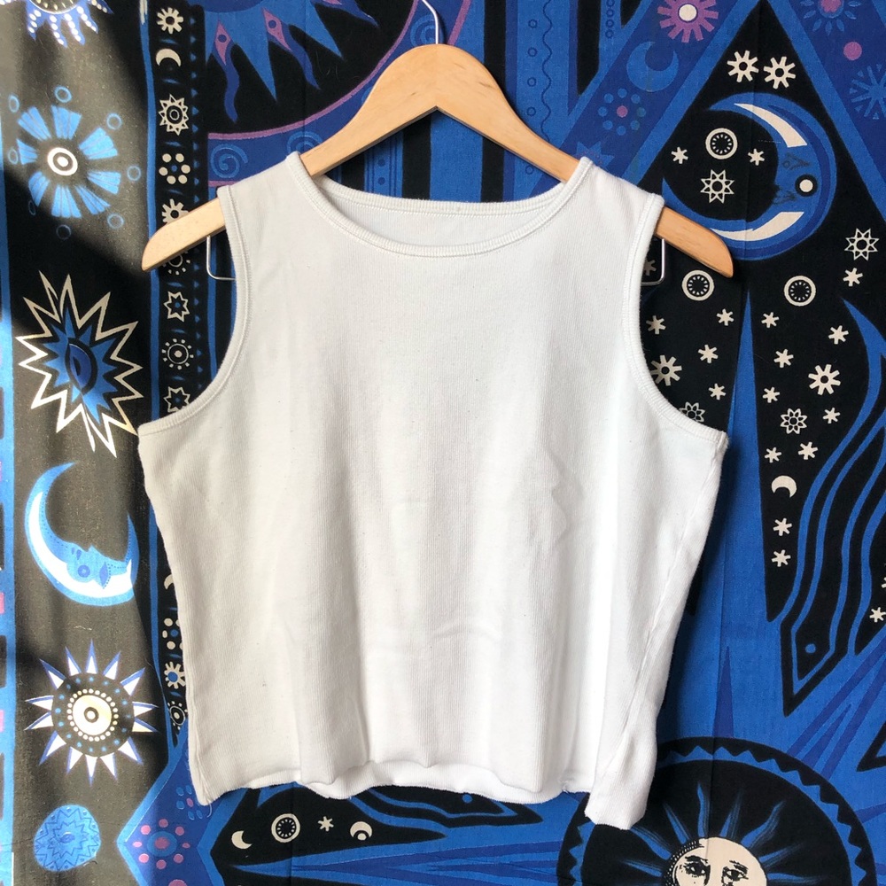 Crewneck Ribbed Cropped Tank Top